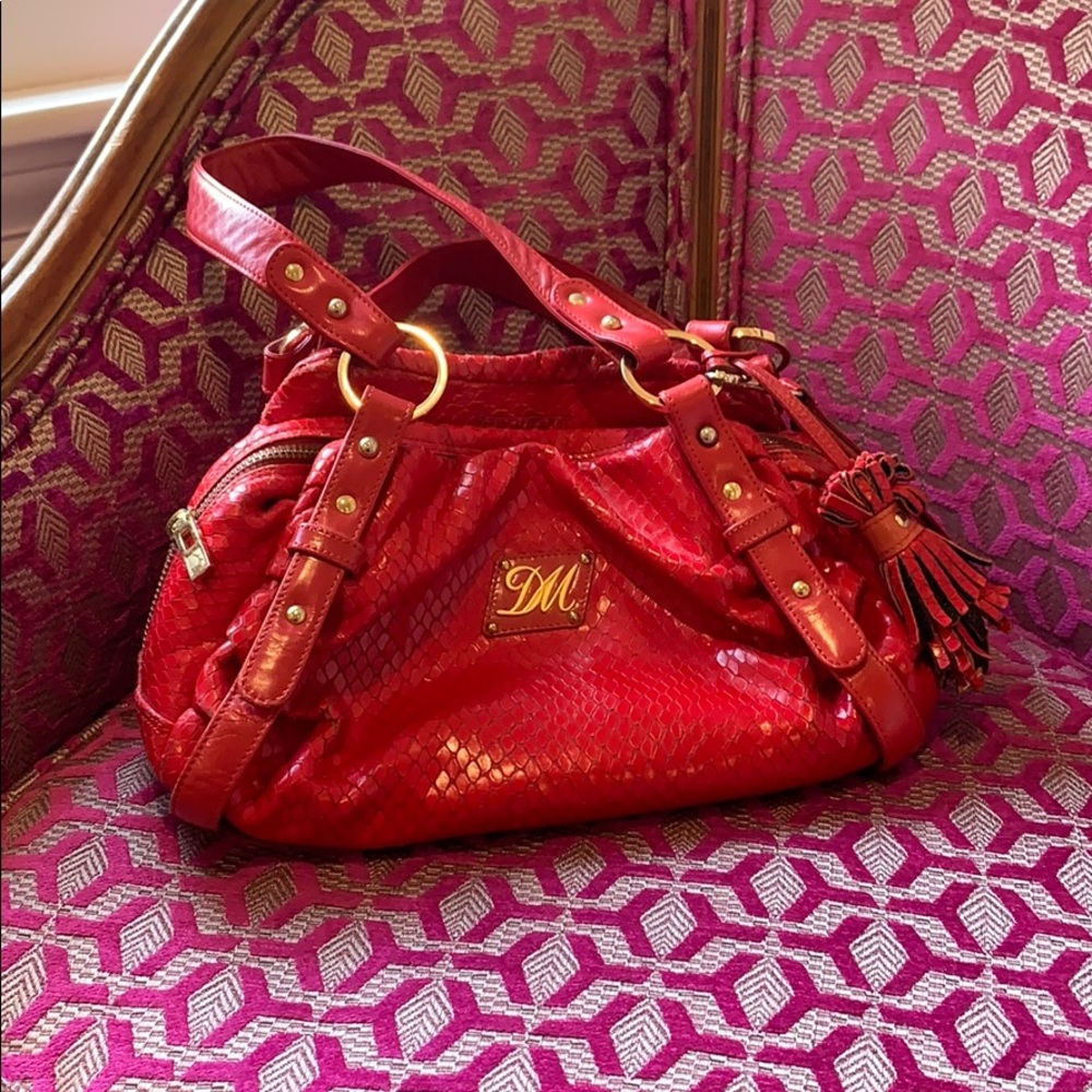 Gorgeous bright red leather bag Da Milano
